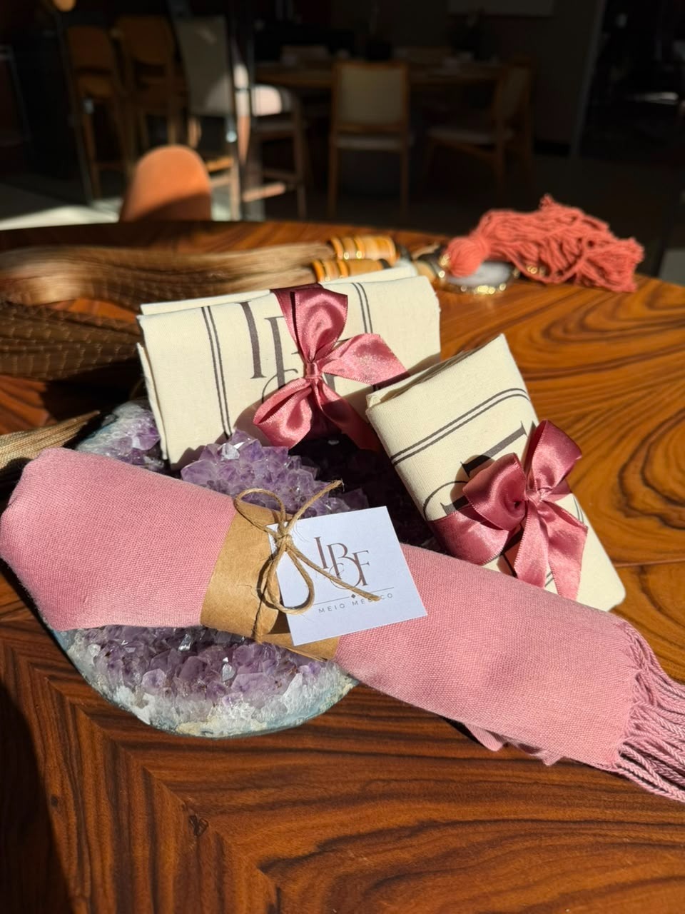 Pashmina com tag personalizada
